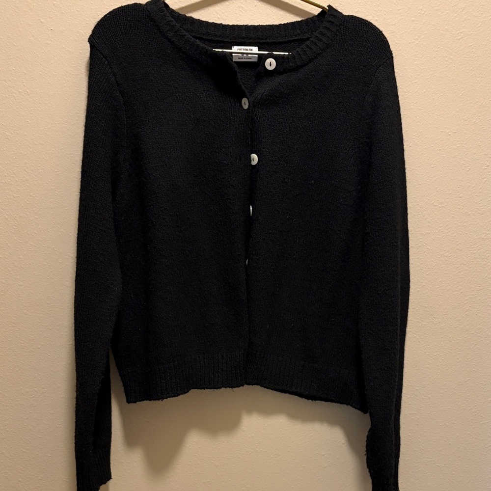 Cotton On Black Button-Up Sweater